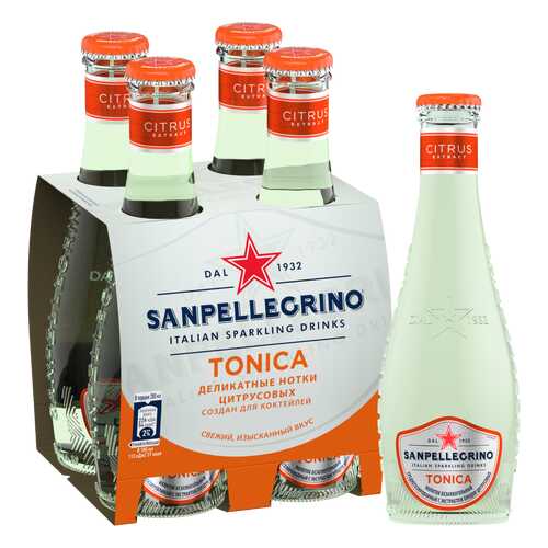 Напиток безалкогольный газированный S.Pellegrino Tonica Citrus, 4 шт по 0,20л в Магнолия